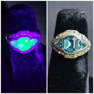 Art Deco Uranium Glass Antique Ring